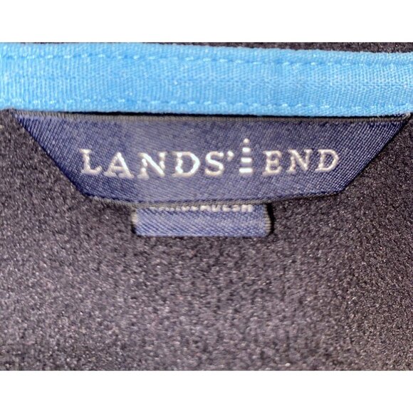 Lands End Women’s Blue Fleece Full Zip Jacket Drawstring with Hood Size XL 18-20 - Picture 4 of 12